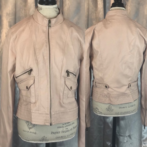 Xhilaration Jackets & Blazers - Mauve Pink Faux Leather Jacket 💕